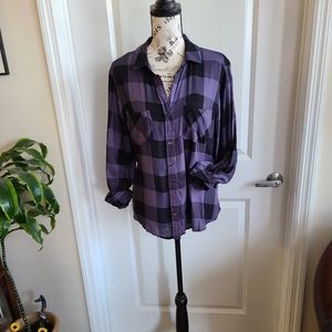 Rock & Republic Purple Plaid button down shirt 💜